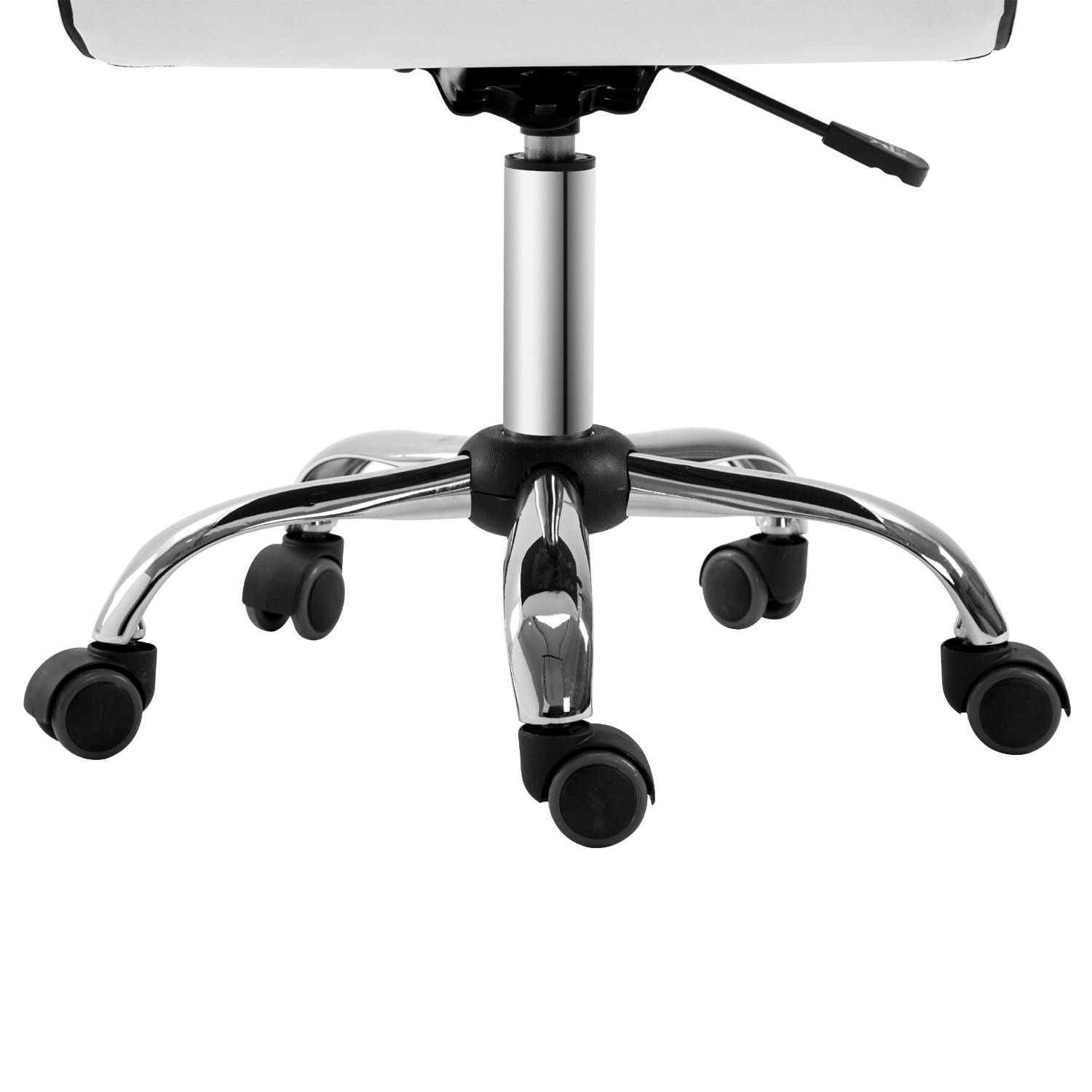 Sans Marque - Chaise bureau sans accoudoirs, fauteuil de bureau, hauteur réglable, assise et dossier rembourrés, 48x52x78-90cm, blanc - Image 10