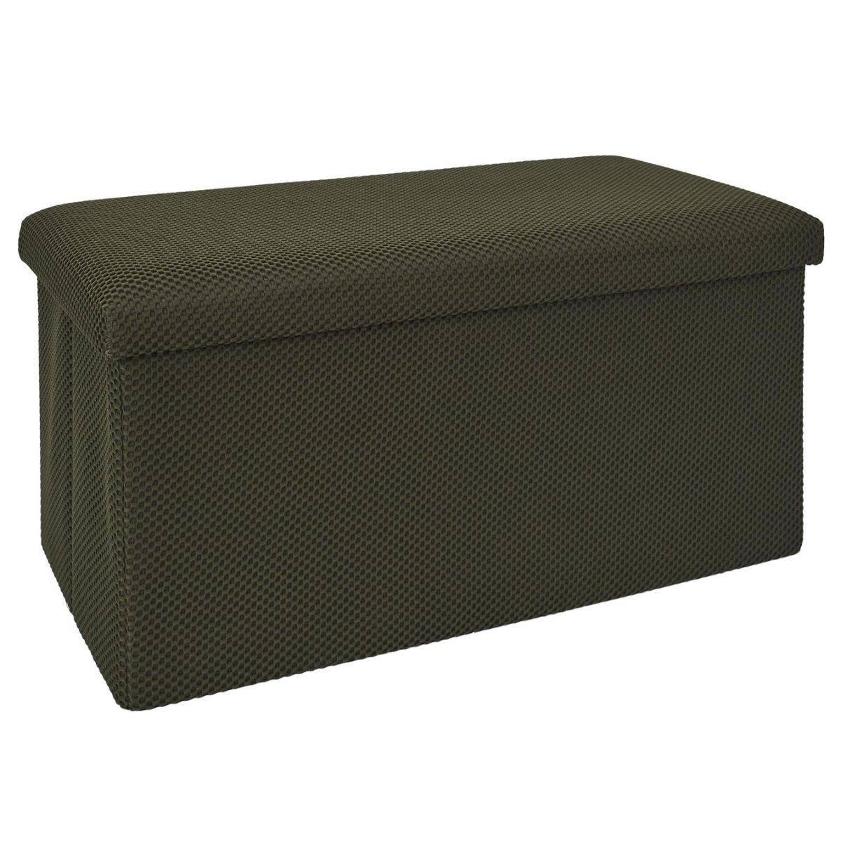 ALTOBUY - Banc coffre pliable en tissu texturé maille 3D noir - ELECTRON - Image 1
