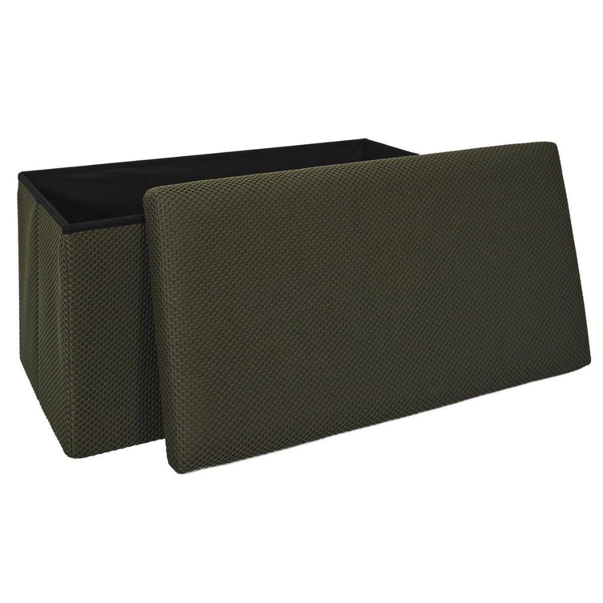 ALTOBUY - Banc coffre pliable en tissu texturé maille 3D noir - ELECTRON - Image 3