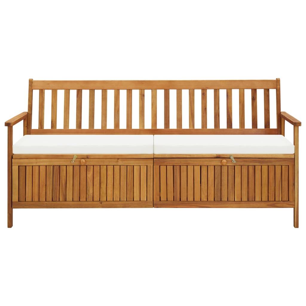 Helloshop26 - Banc de jardin meuble de patio d'extérieur terrasse de rangement avec coussin 170 x 63 x 84 cm bois d'acacia solide - Image 2