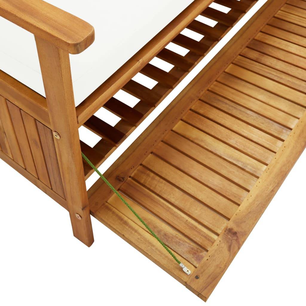 Helloshop26 - Banc de jardin meuble de patio d'extérieur terrasse de rangement avec coussin 170 x 63 x 84 cm bois d'acacia solide - Image 7