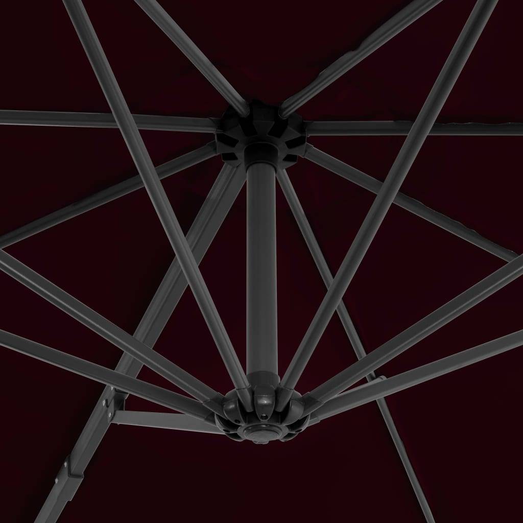 Helloshop26 - Parasol déporté avec mât en aluminium 300 cm rouge bordeaux - Image 5