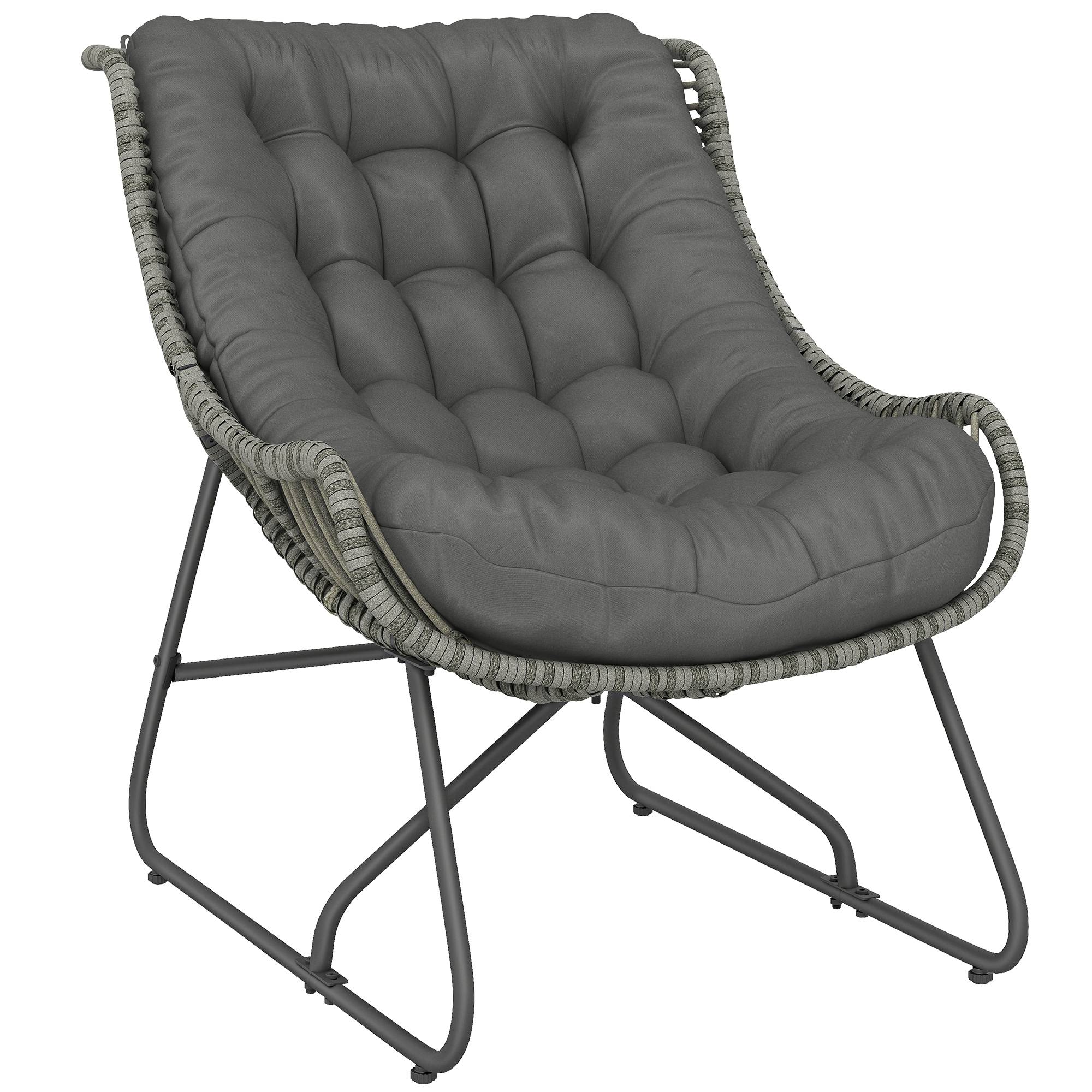 Fauteuil de jardin résine tressée naturel 101 x 75 x 90 cm - PANGIVO - Image 1