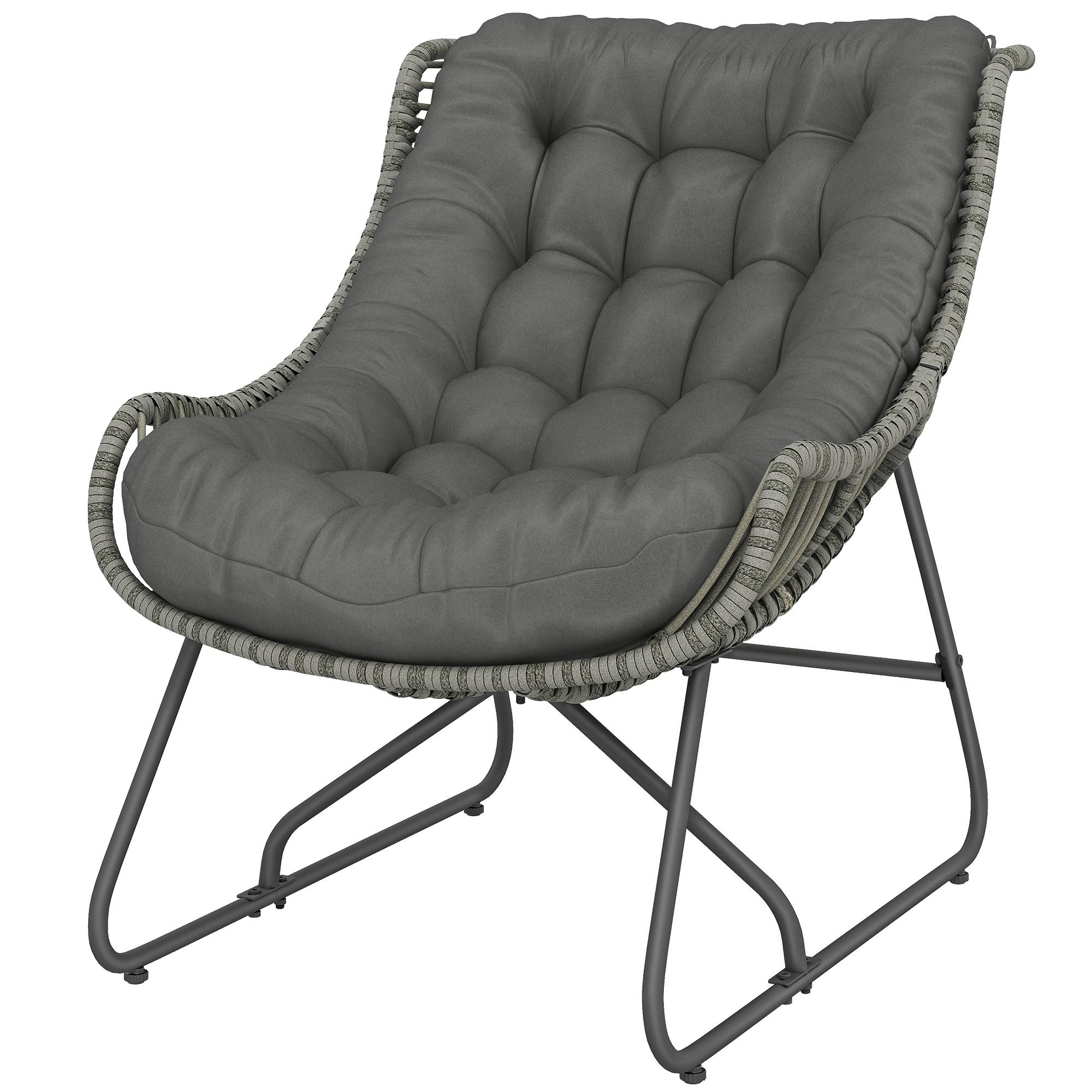 Fauteuil de jardin résine tressée naturel 101 x 75 x 90 cm - PANGIVO - Image 2