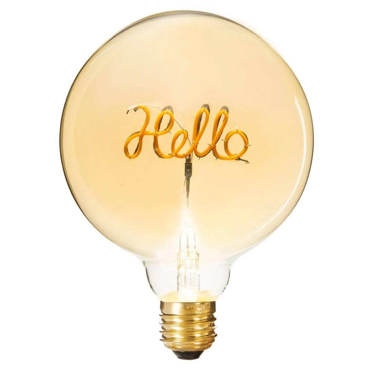 Ampoule Décorative à Filament "Hello" 17cm Ambre - Image 1
