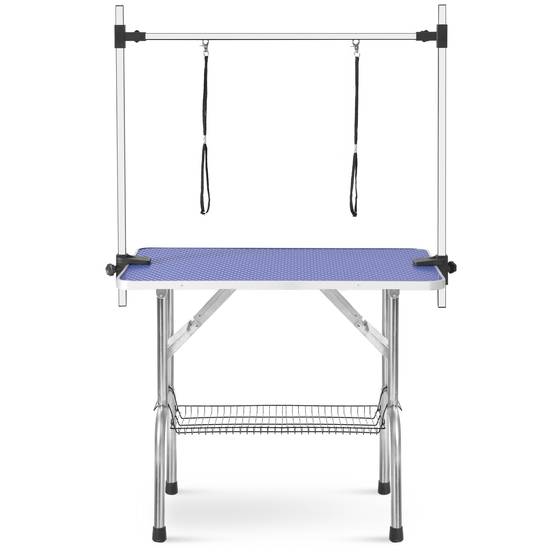 Table de toilettage pliable 90cm en acier inoxydable pour chien et chat Bleu – ComfortXL Outdoor Living - Image 4