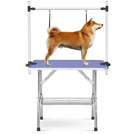 Table de toilettage pliable 90cm en acier inoxydable pour chien et chat Bleu – ComfortXL Outdoor Living - Image 9
