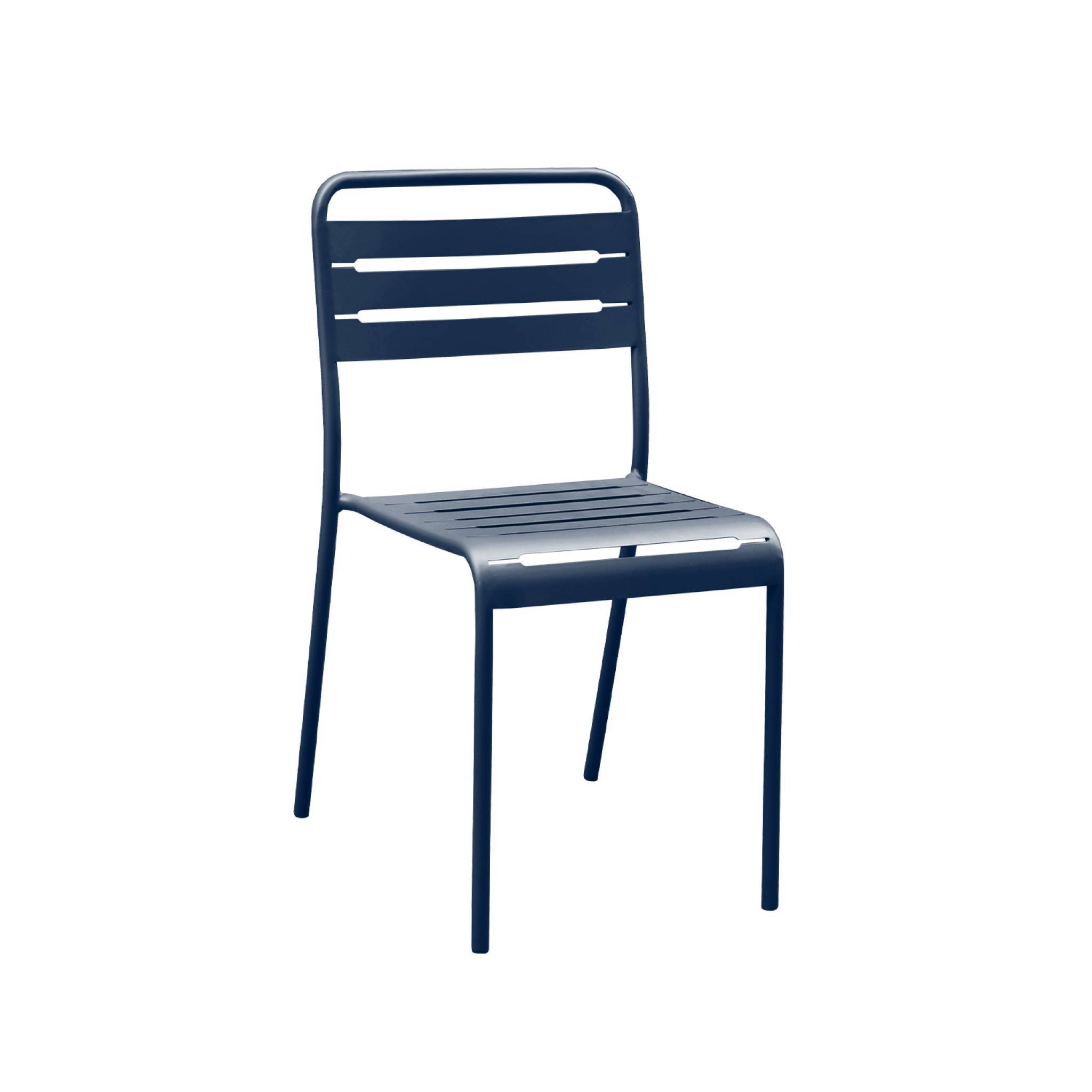 sweeek - Table de jardin métal + 6 assises bleu marine. acier traitement anti rouille | sweeek - Image 7
