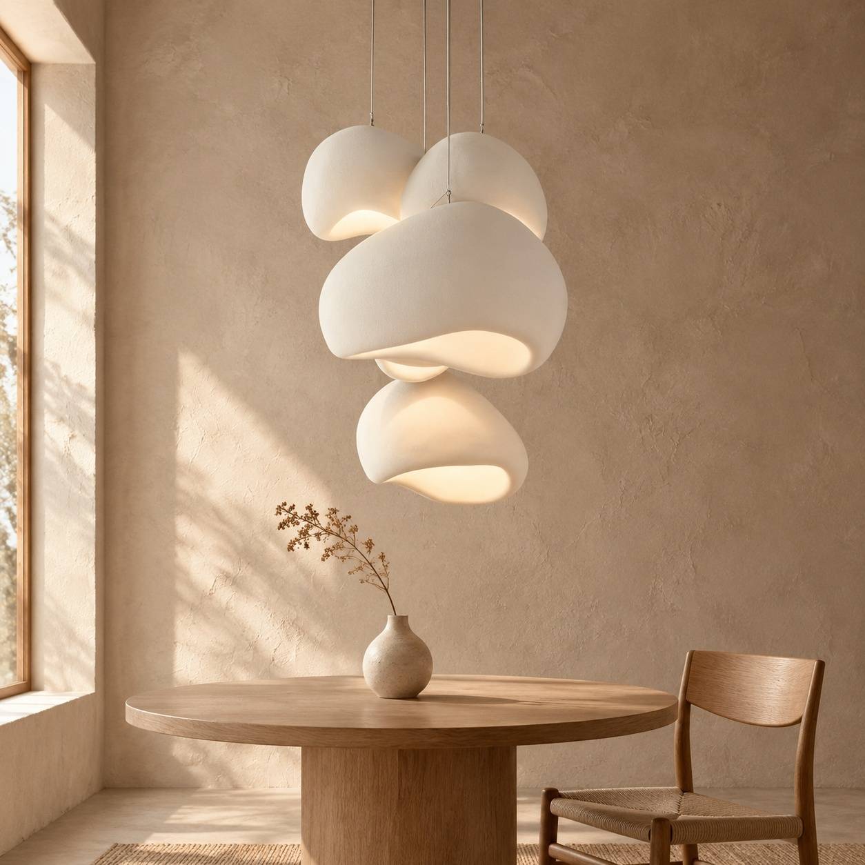 Suspension Nid d Oiseau Style Wabi Sabi Coquillage E27 Artisanal - Image 7