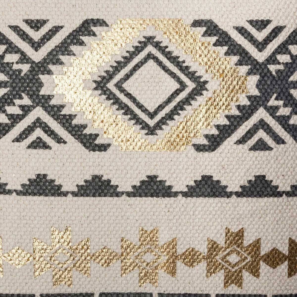 Housse de Coussin "Etnik Gold" 40x40cm Gris - Image 4