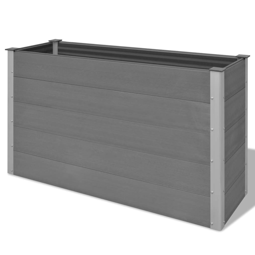 Jardinière lit surélevé plantes fleurs jardin WPC 150 x 50 x 91 cm gris - Image 1
