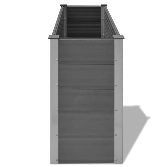 Jardinière lit surélevé plantes fleurs jardin WPC 150 x 50 x 91 cm gris - Image 4