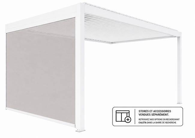 Pergola Bioclimatique Aluminium Adossée Blanc 3x3 Manuelle S ORIAL France - Image 4