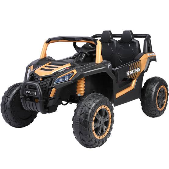 0 - Voiture électrique tout-terrain pour enfants UTV 12V adaptée aux enfants 2-6 km/h - or - Image 1
