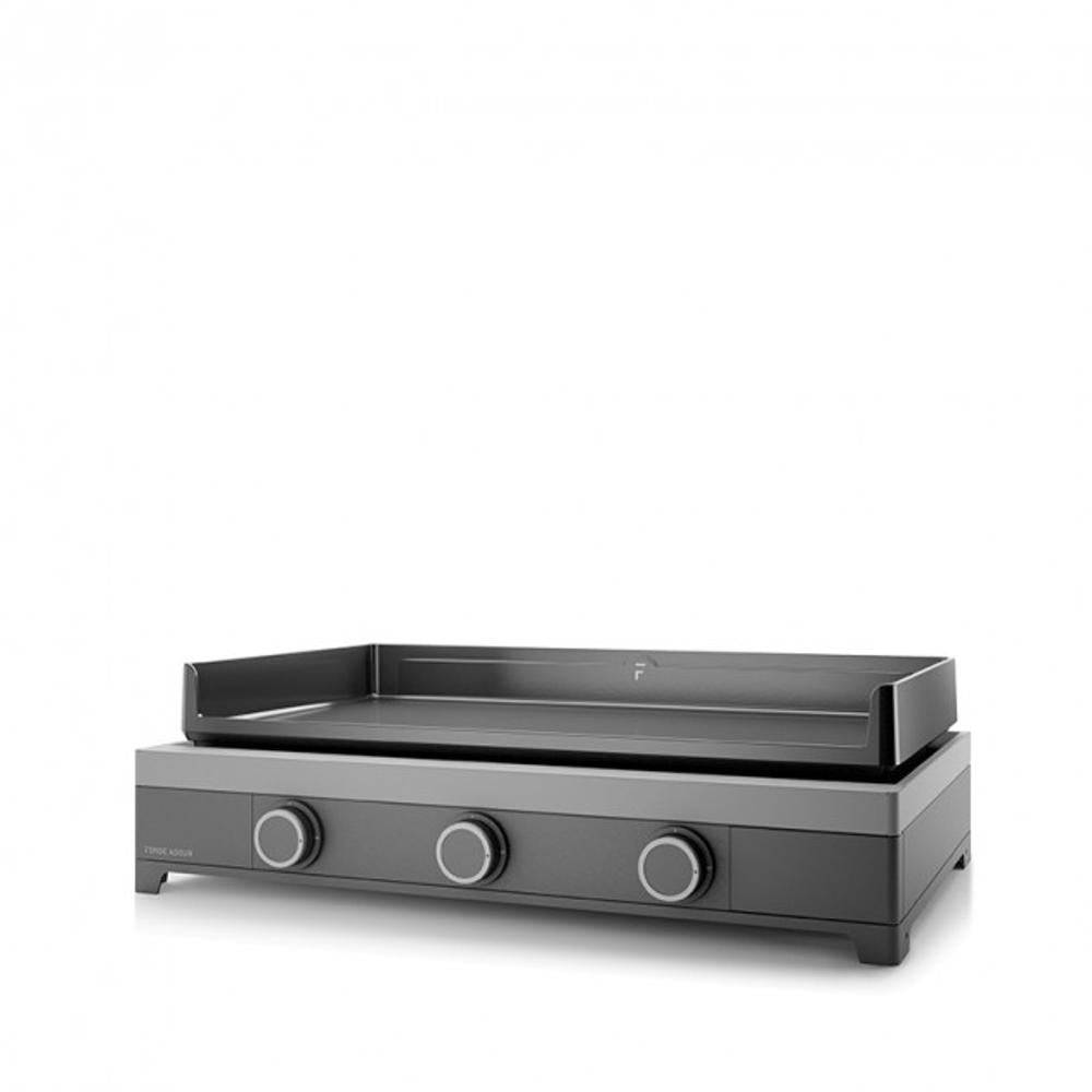 Forge Adour - Plancha gaz Forge Adour Modern G75 acier noir et gris 3 brûleurs 75 x 40 - Image 3