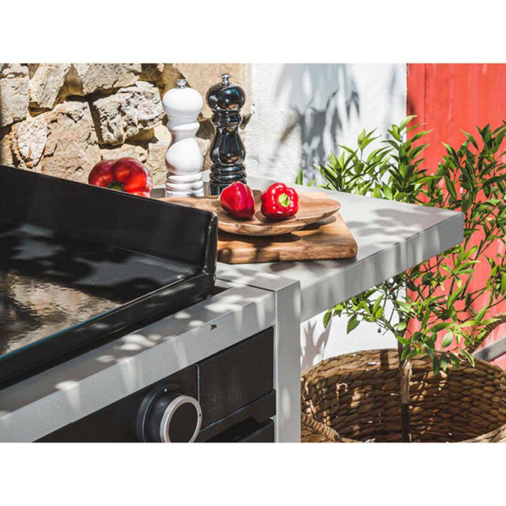 Forge Adour - Plancha gaz Forge Adour Modern G75 acier noir et gris 3 brûleurs 75 x 40 - Image 2