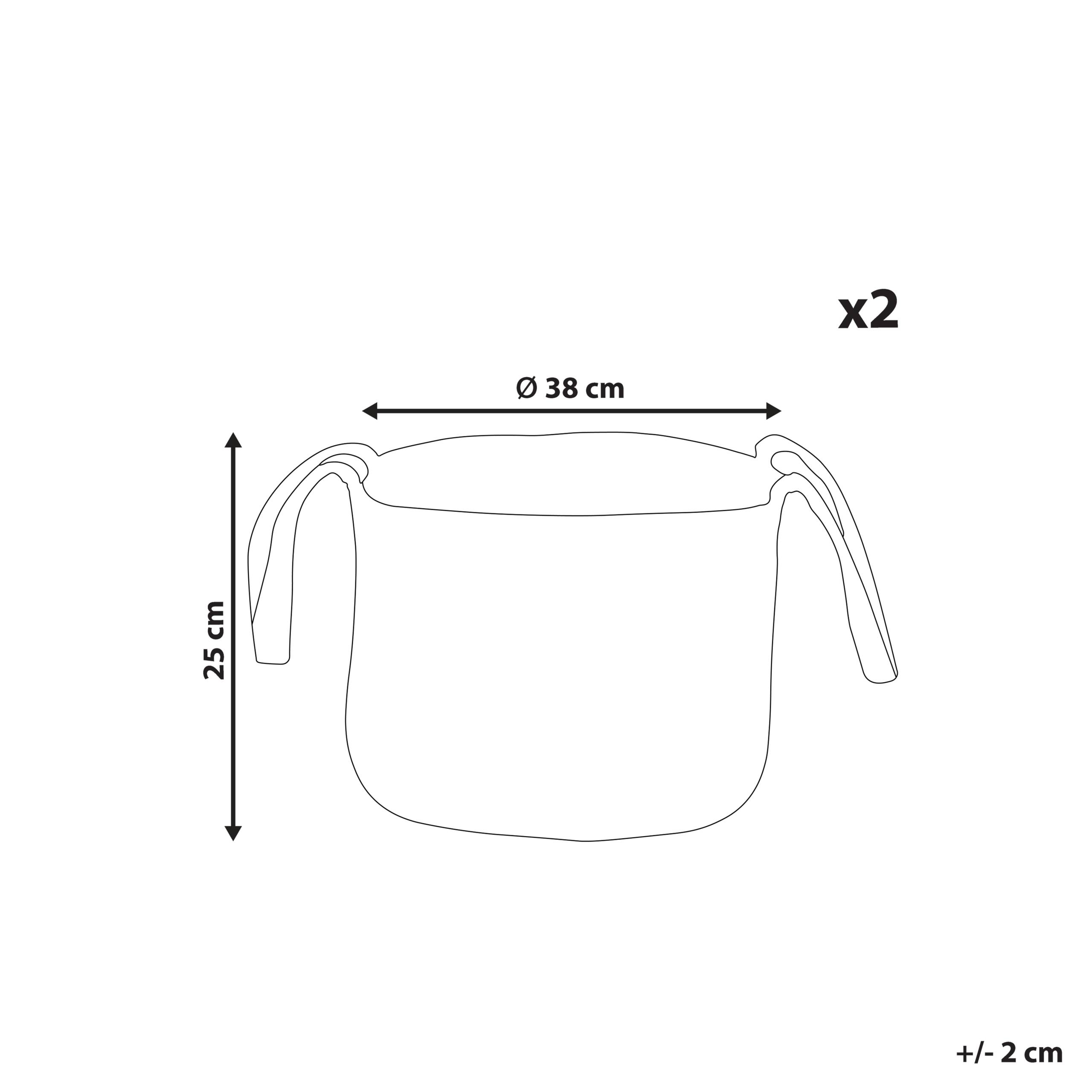 Beliani - Paniers Naturel en Jute 50 cm Ronds Faits Main Rangement Intérieur pour Linge Facile à Entretenir Corbeilles Lot de 2 - Image 3