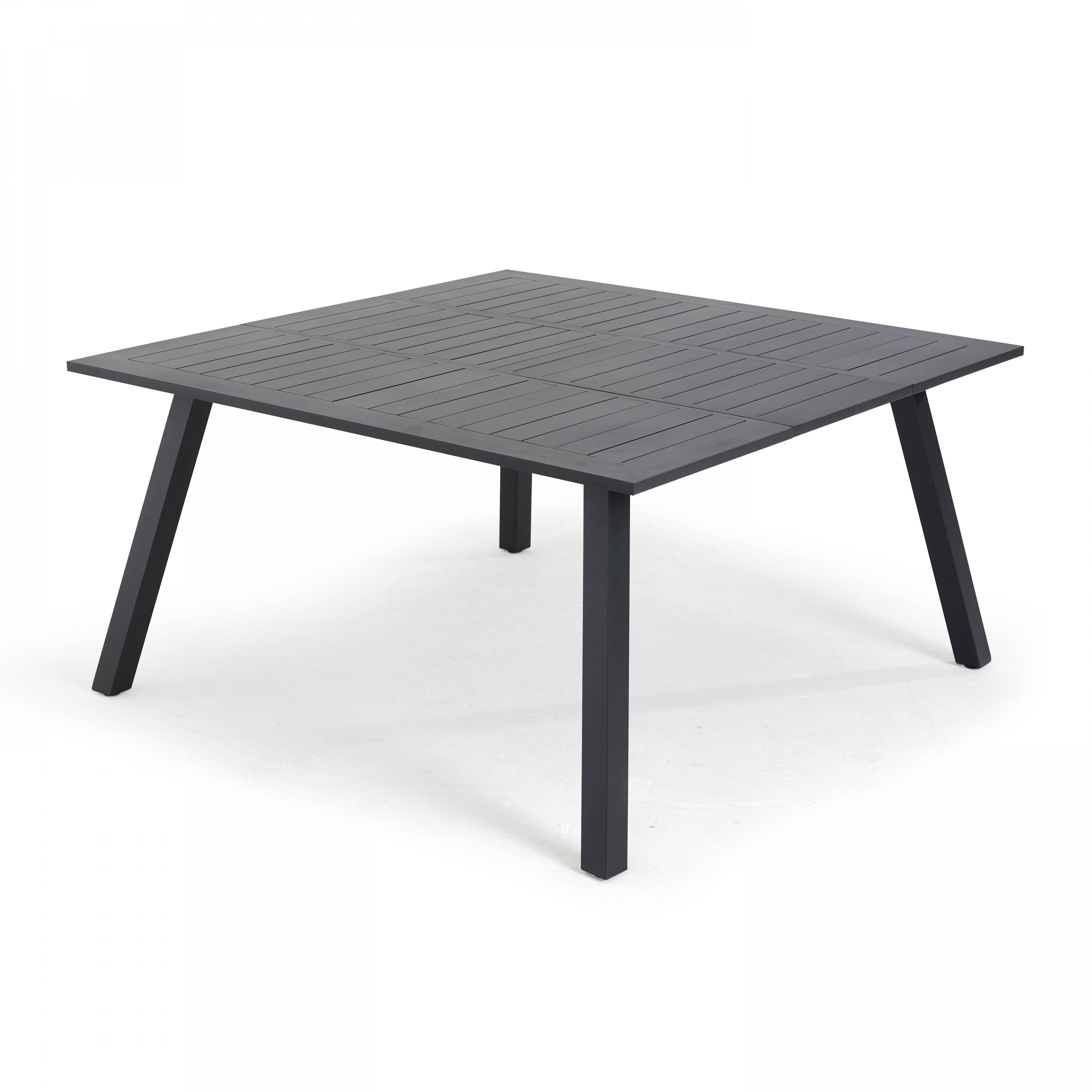 Oviala - Table de jardin carrée extensible en aluminium 4 à 6 places noir Samba - Oviala - Image 2
