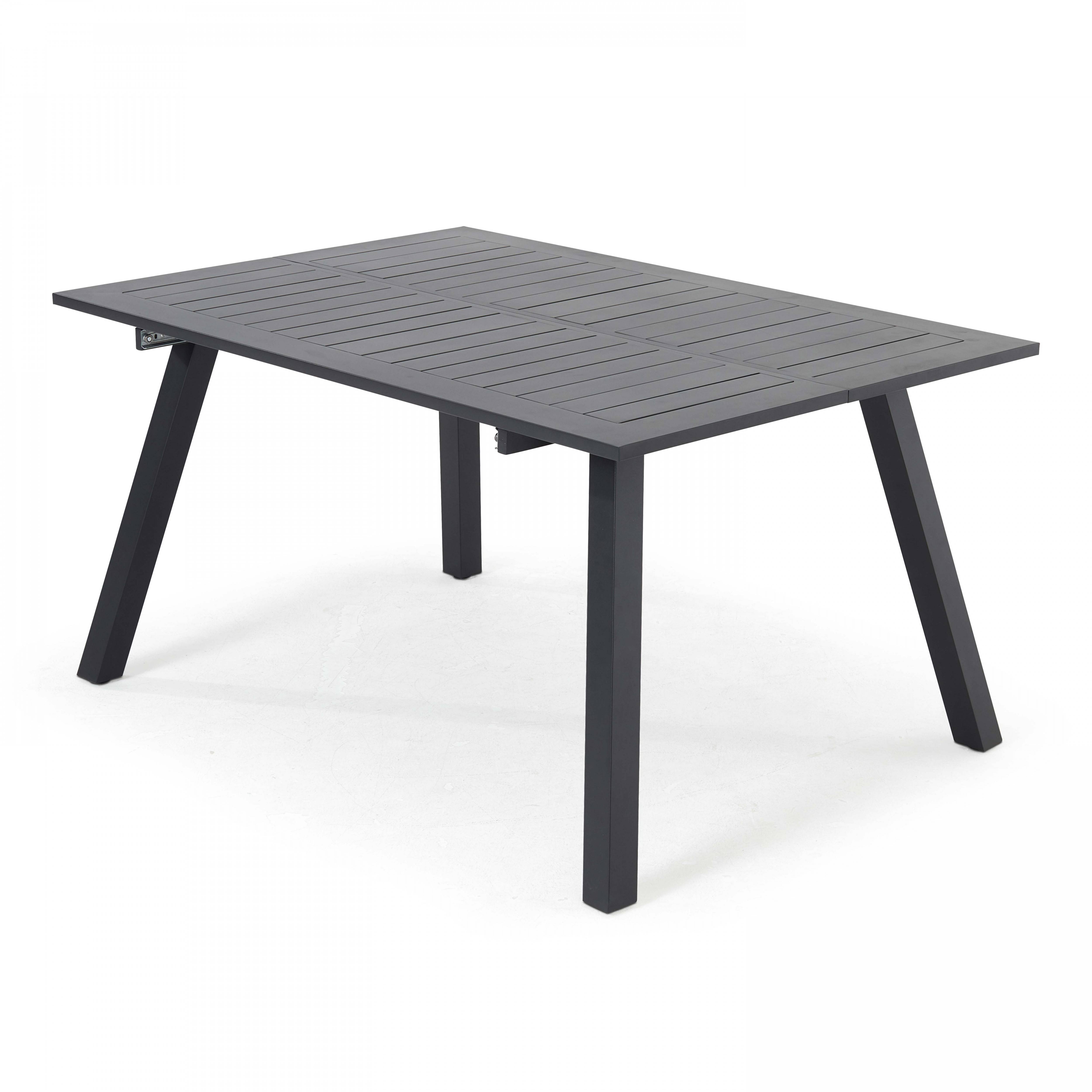 Oviala - Table de jardin carrée extensible en aluminium 4 à 6 places noir Samba - Oviala - Image 1