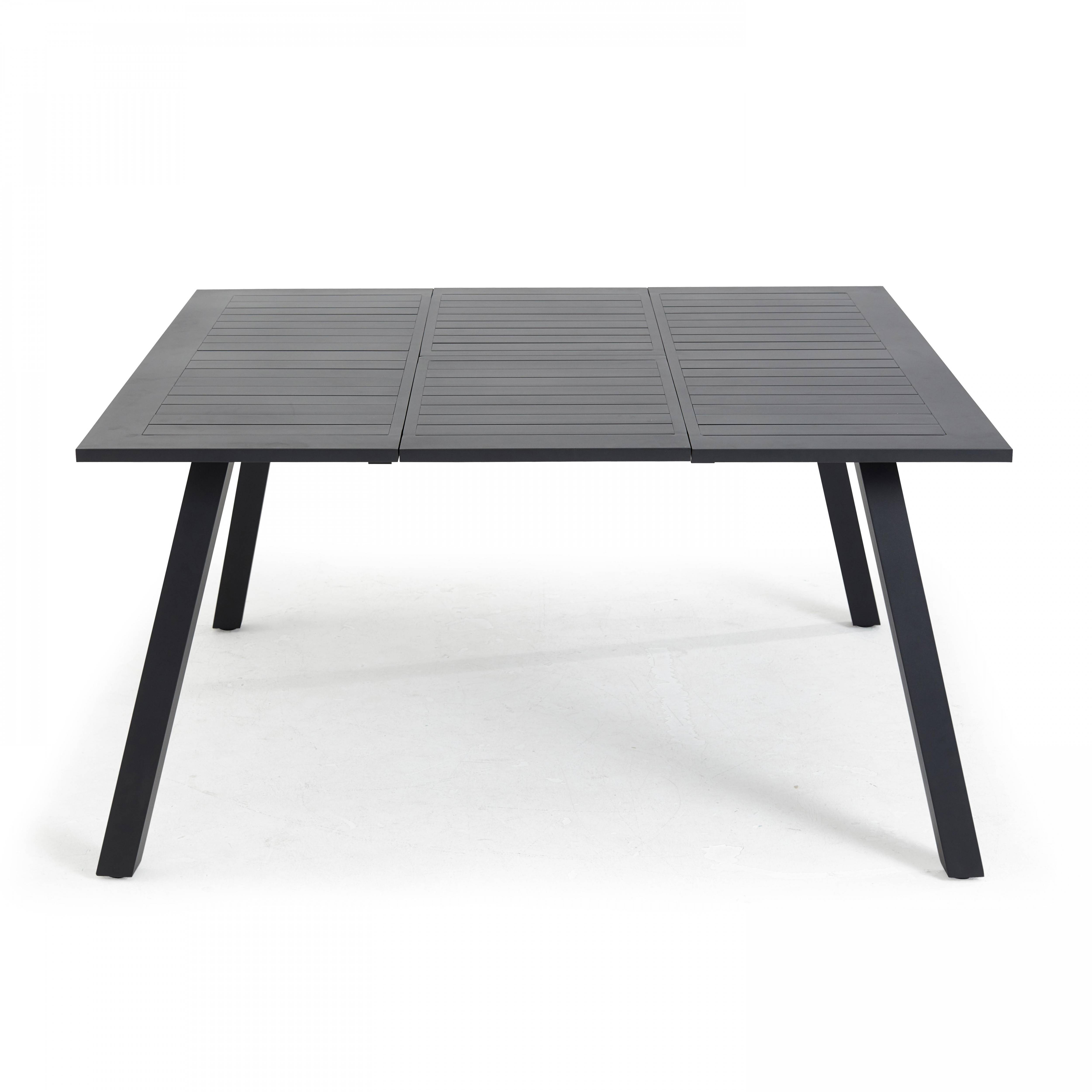 Oviala - Table de jardin carrée extensible en aluminium 4 à 6 places noir Samba - Oviala - Image 3