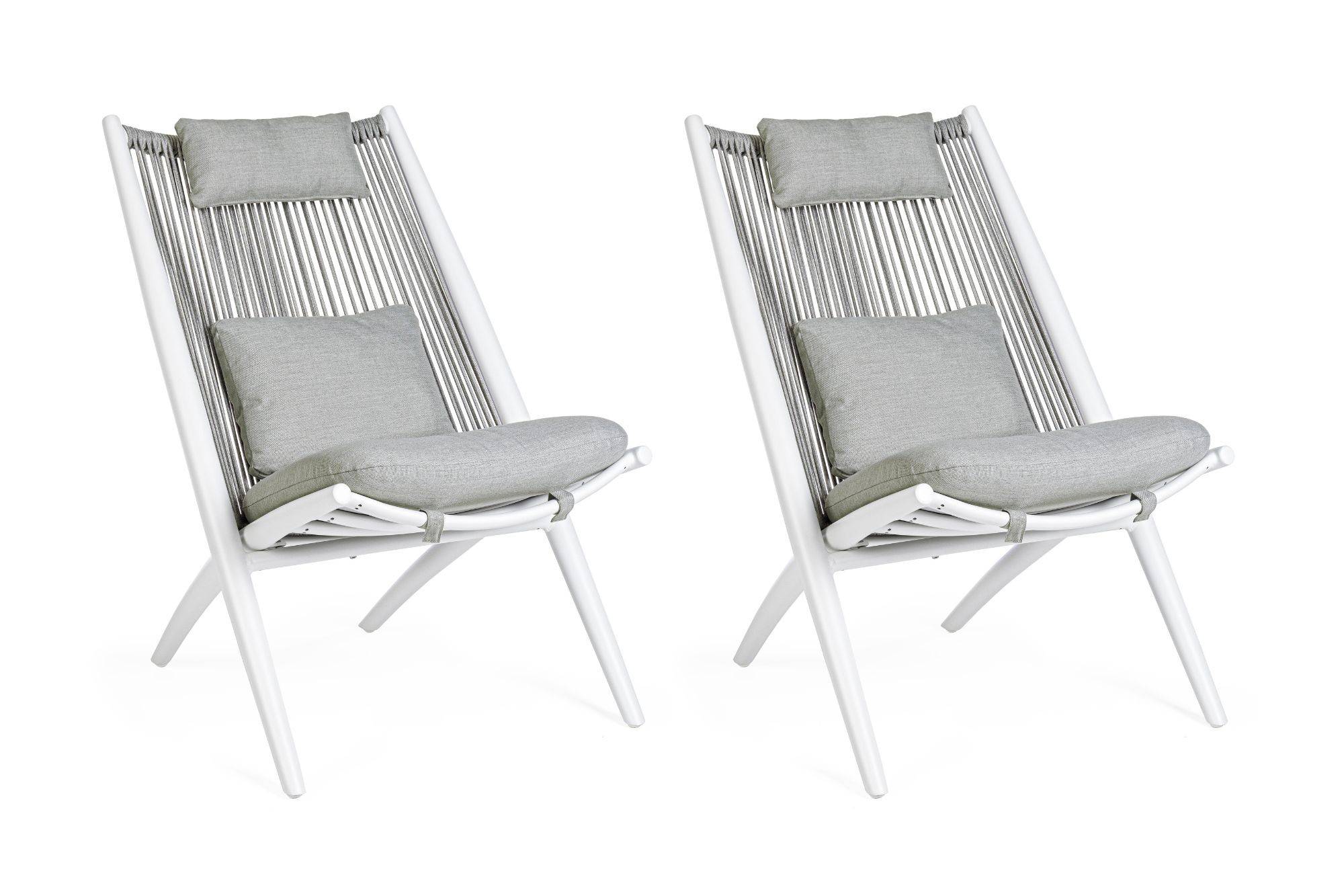 Autre - Chiliennes de jardin lounge design en métal (lot de 2) - BELLE ILE - Image 1
