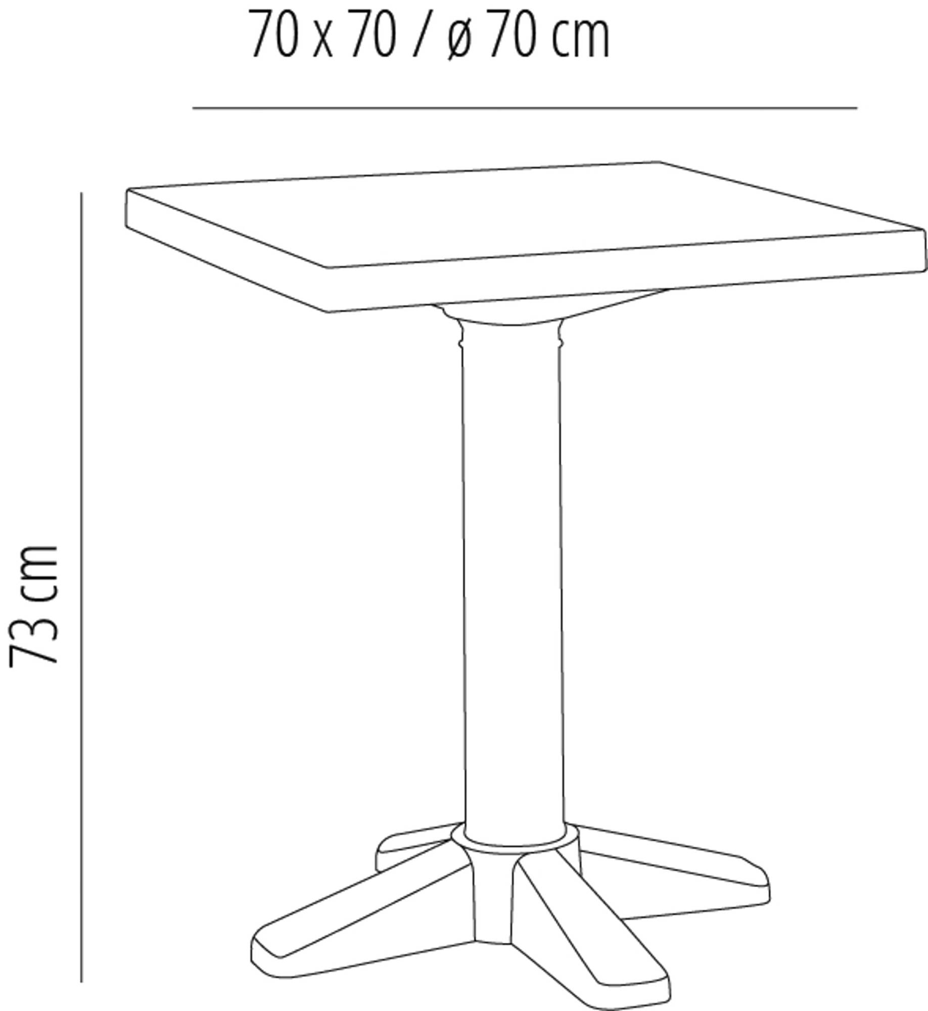 Table carrée extérieure 70x70 blanc BANYOLES garbar - Image 2