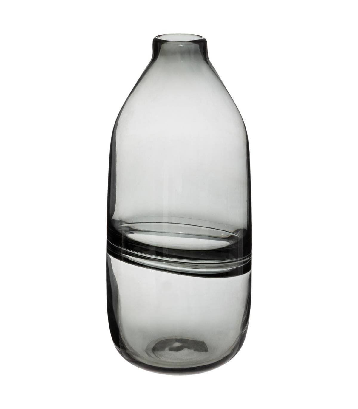 Vase Bouteille en Verre gris H 30 cm - Image 1