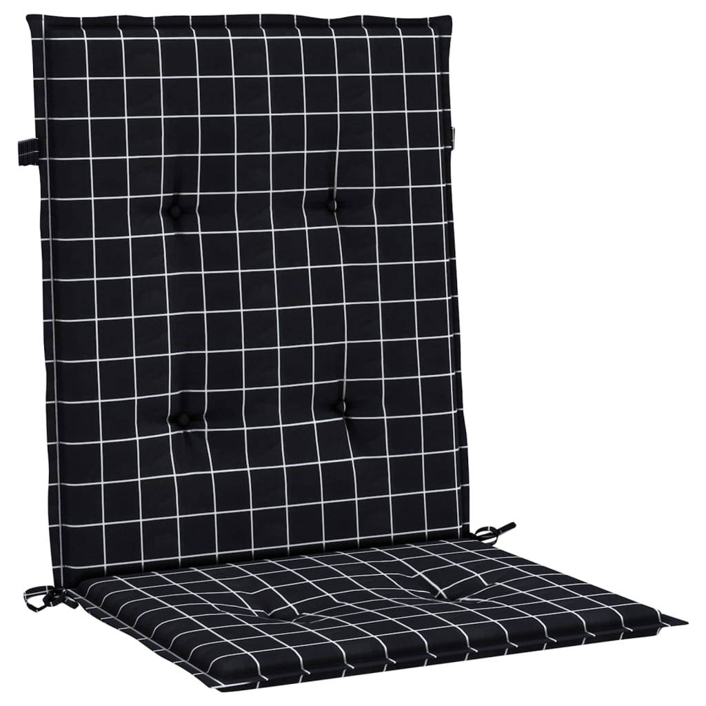 PANGIVO - Coussins de chaise à dossier bas polyester noir à carreaux 100 x 50 x 4 cm - PANGIVO - Image 5