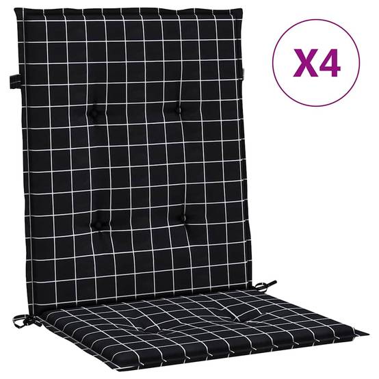 PANGIVO - Coussins de chaise à dossier bas polyester noir à carreaux 100 x 50 x 4 cm - PANGIVO - Image 2