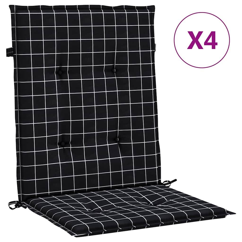 PANGIVO - Coussins de chaise à dossier bas polyester noir à carreaux 100 x 50 x 4 cm - PANGIVO - Image 2