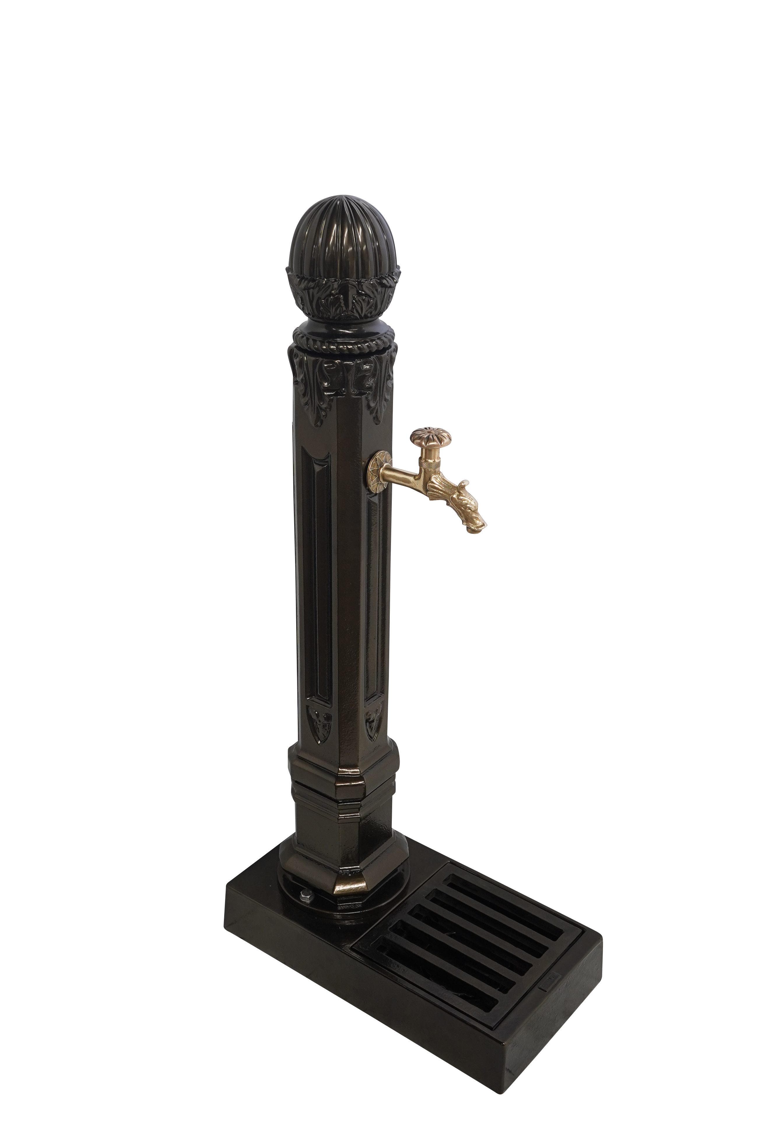 Fontaine borne griffon avec vasque vieux bronze avec robinet colvert Dommartin H. 110cm X L. 51cm - Image 2