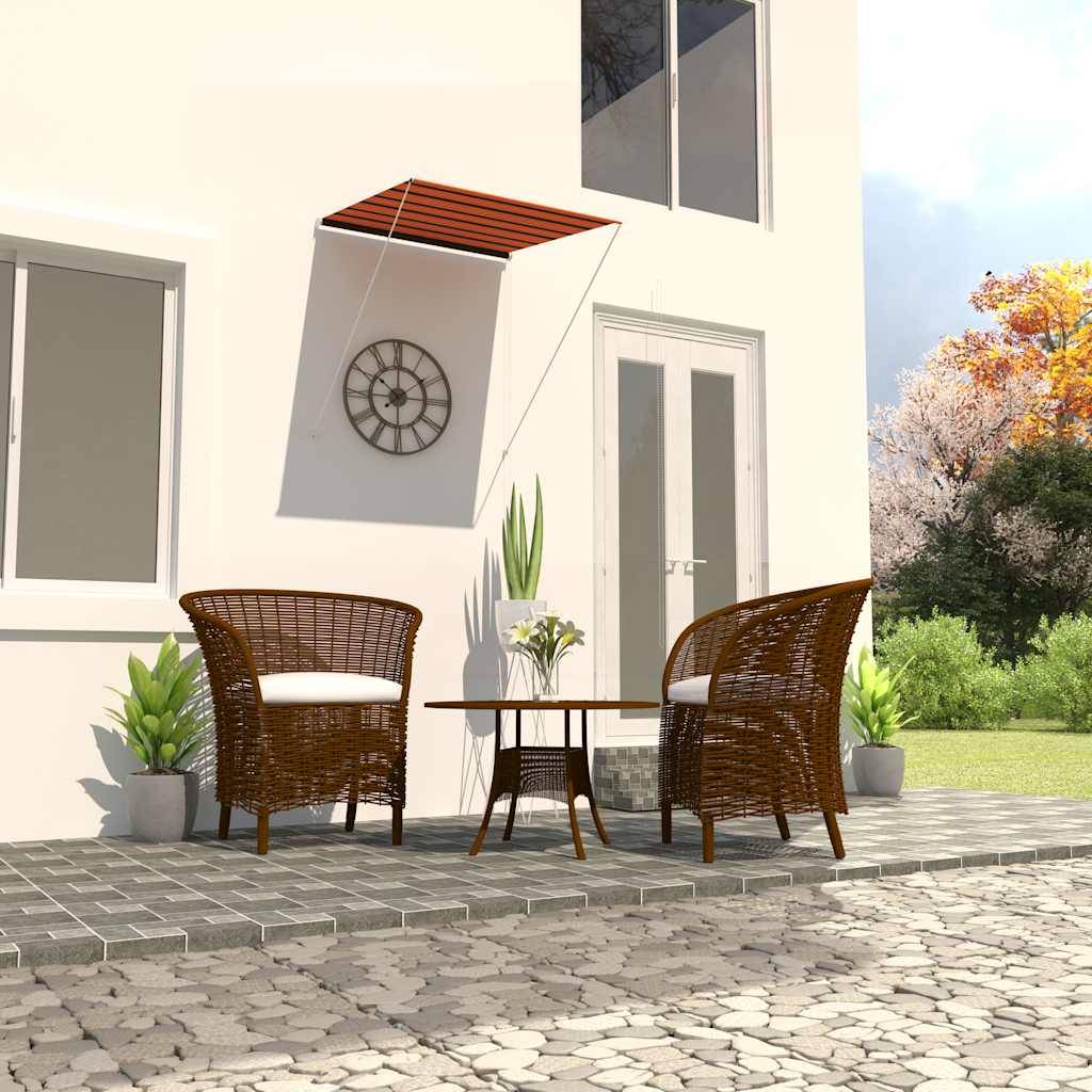 Store banne | Auvent rétractable 100x150 cm Orange et marron Maison Chic - Image 2