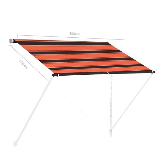 Store banne | Auvent rétractable 100x150 cm Orange et marron Maison Chic - Image 7