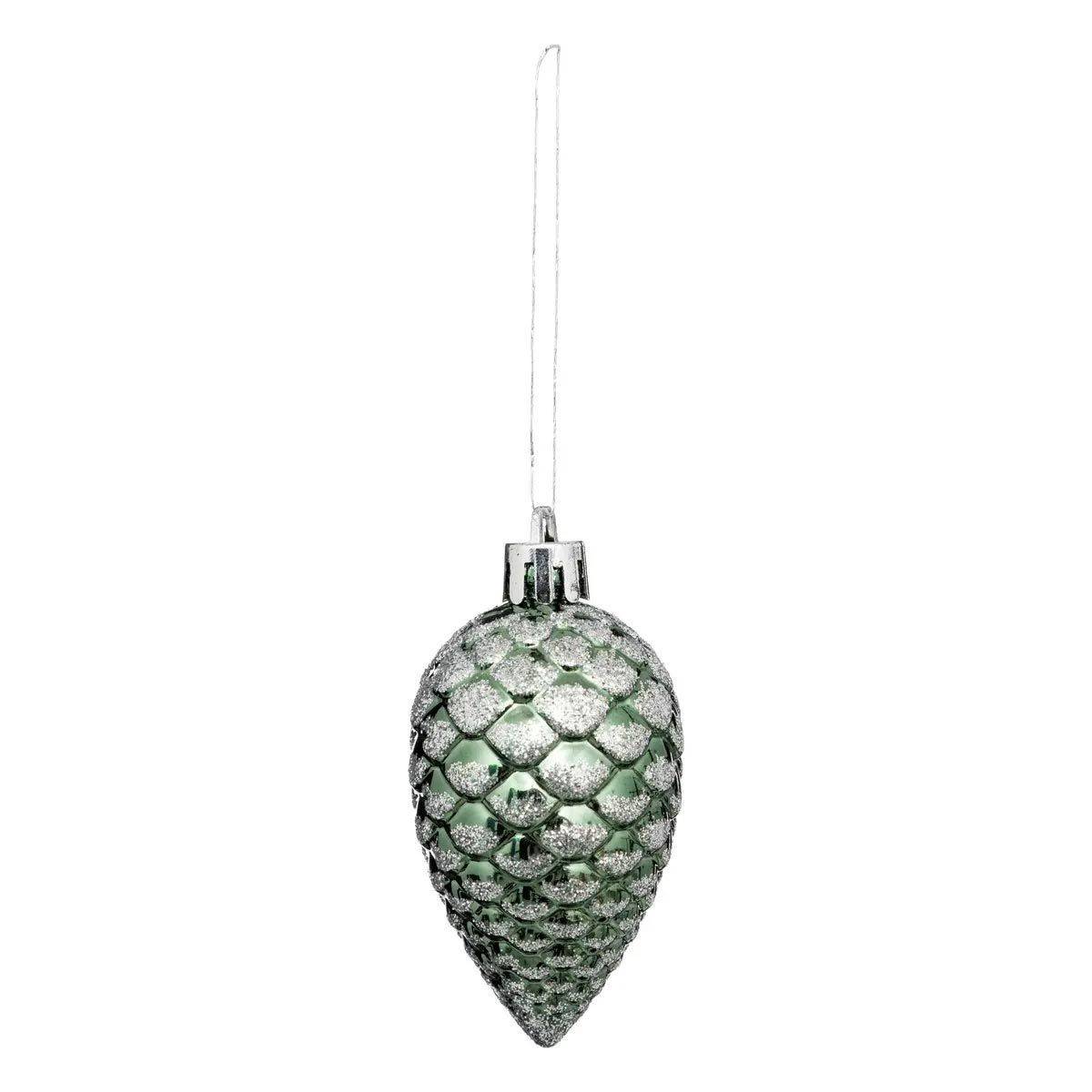 Atmosphera - Lot de 4 Sujets de Noël "Pommes de Pin" 7cm Vert - Image 2