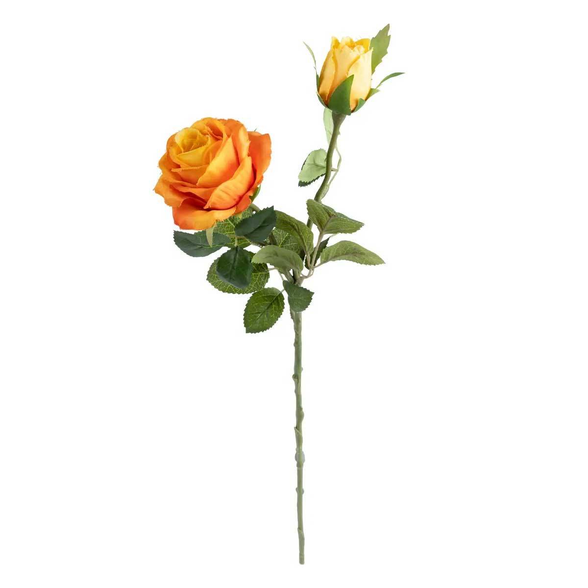 Tige Rose Artificielle Dégradé "Beky" 46cm Orange - Image 1