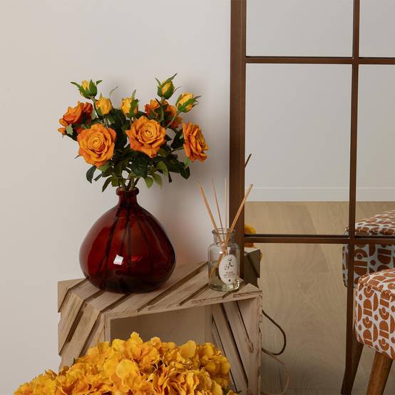Tige Rose Artificielle Dégradé "Beky" 46cm Orange - Image 3