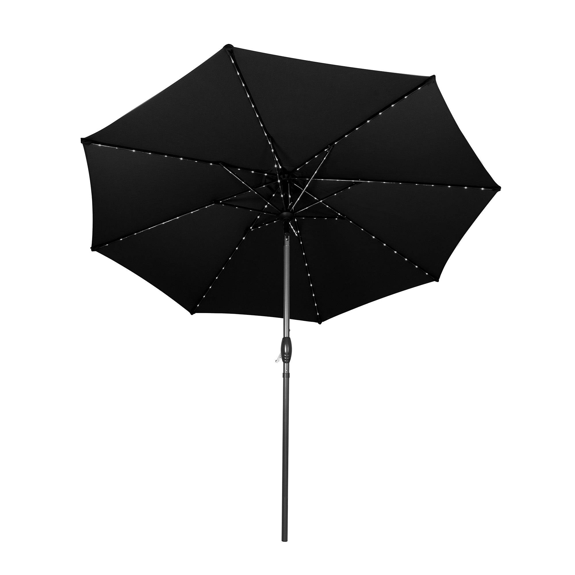 Monstershop - Parasol Inclinable à LED 2,7 m - Noir - Image 1