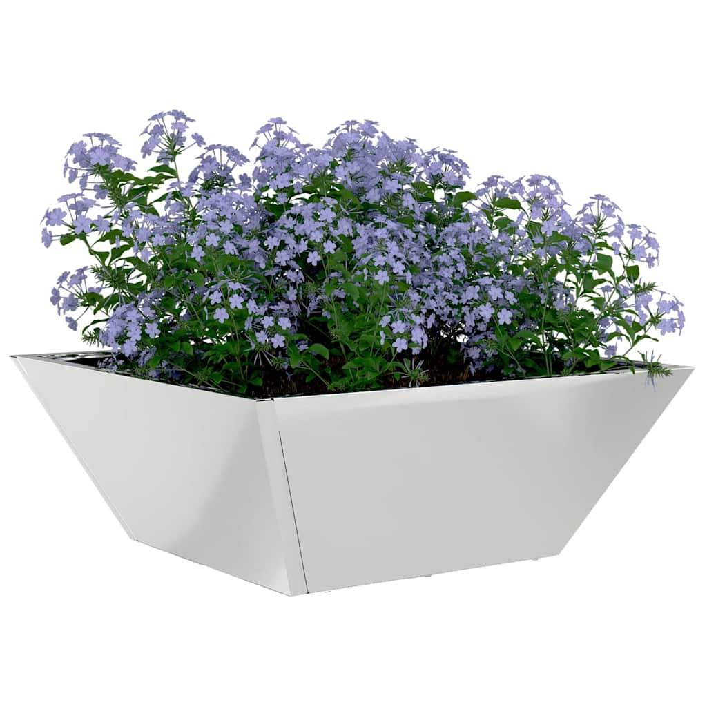 Maison Chic - Cache-pot | Bac à fleurs de jardin Argent 40 x 40 x 15 cm Acier galvanisé - Image 3