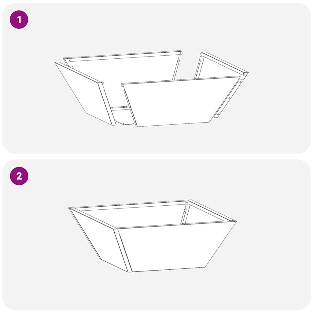 Maison Chic - Cache-pot | Bac à fleurs de jardin Argent 40 x 40 x 15 cm Acier galvanisé - Image 6