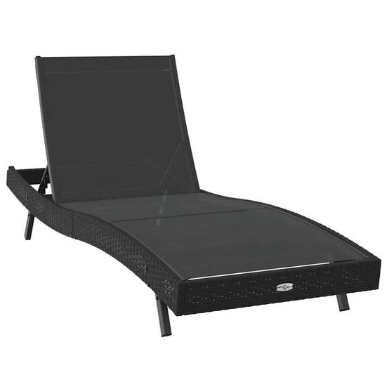Transat polyrotin Noir avec Table 40 x 40 x 40,5 cm 197 x 70 x 82 cm - PANGIVO - Image 5