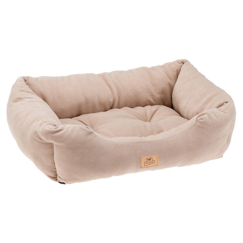 Ferplast - Canapé Lit pour Chiens et Chats COCCOLO MICROFLEECE 60 Doux Micropolaire Lavable Beige - Image 1