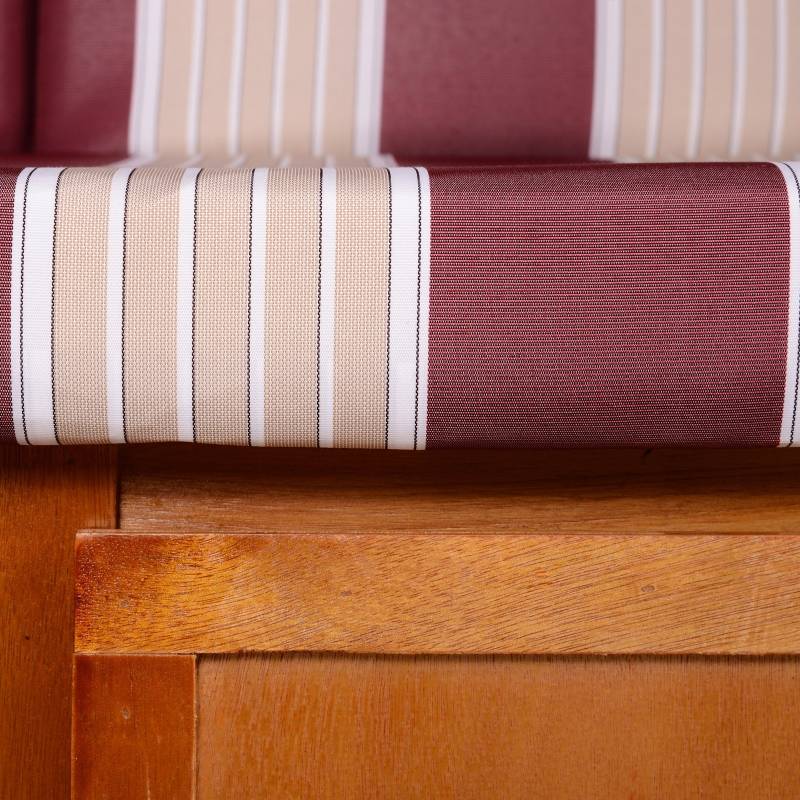 Cabine de plage 2 places bois résine tressée jardin dossier inclinable rouge blanc - ComfortXL Outdoor Living - Image 7