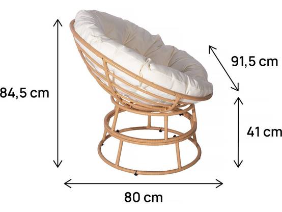 Fauteuil Papasan Intérieur/extérieur Style Loveuse "bali" - ø91cm - Beige -habitat Et Jardin - Image 3