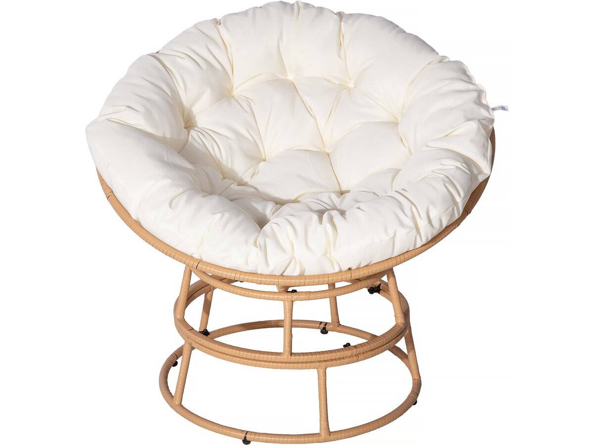 Fauteuil Papasan Intérieur/extérieur Style Loveuse "bali" - ø91cm - Beige -habitat Et Jardin - Image 1