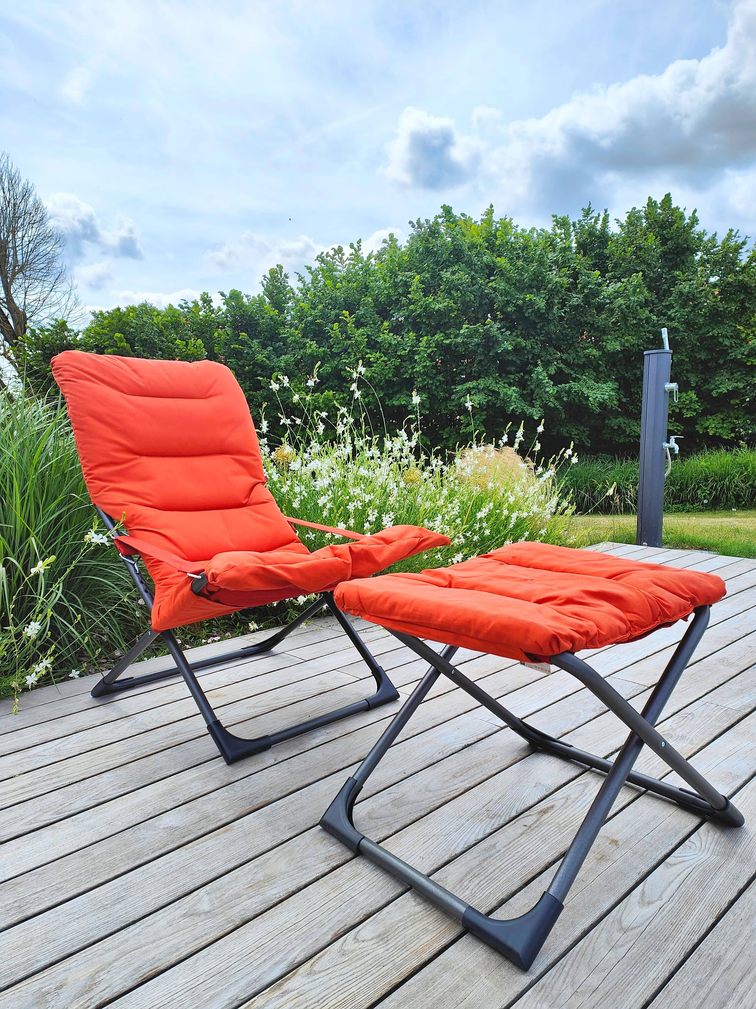 Fiam - Repose-Pieds CHICO SOFT Acier ANTHRACITE Oléfine ORANGE 49x60x47 cm FIAM - Image 2
