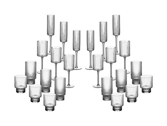 Lot de 24 Set Complet en Cristallin (cristal sans plomb) "LINJE", Bjorn - Image 1