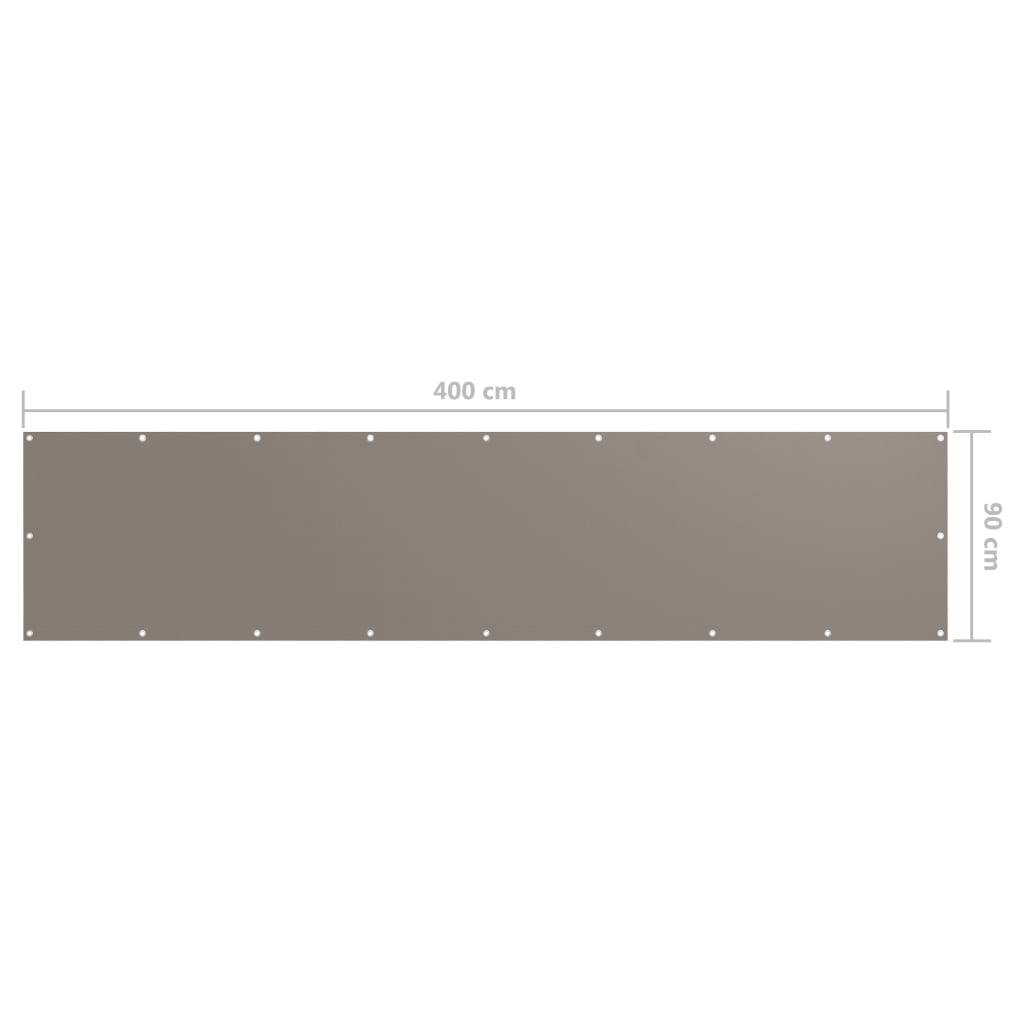 Helloshop26 - Écran de balcon brise pare vue protection confidentialité 90 x 400 cm tissu oxford taupe - Image 5