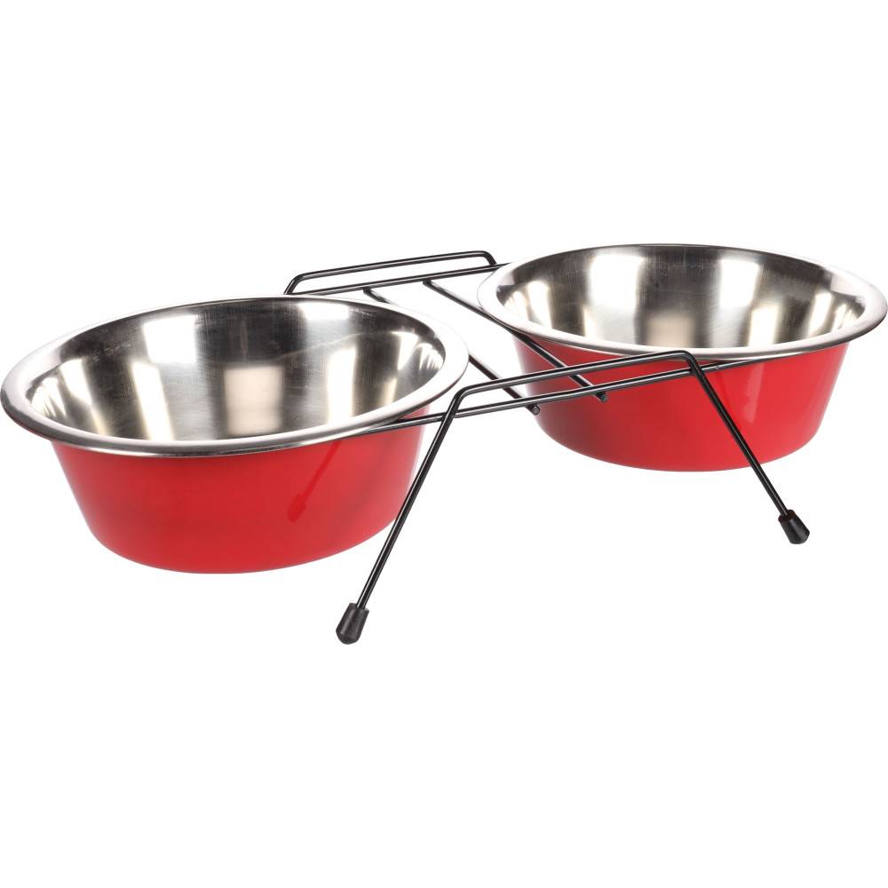 Ecuelle duo ø 21 cm, 1600 ml avec support Arjun, L, pour chien - Image 1