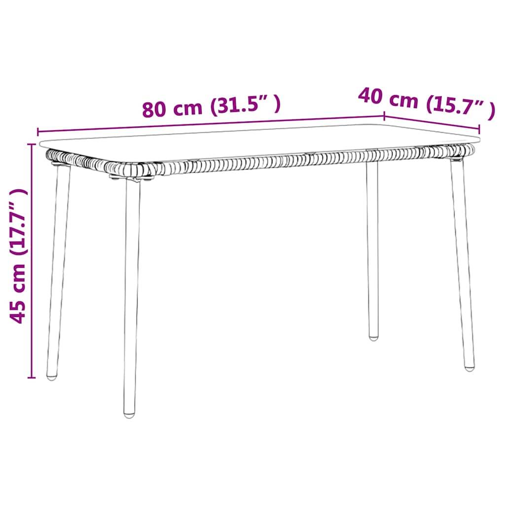 PANGIVO - Table de jardin Noir 80 x 40 x 45 cm Polyrotin - PANGIVO - Image 8