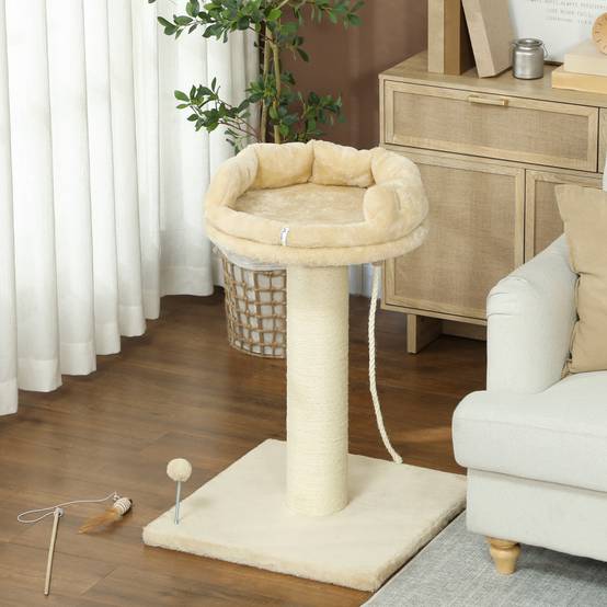 Arbre à chat sisal et peluche beige 55 x 55 x 83 cm - PANGIVO - Image 10